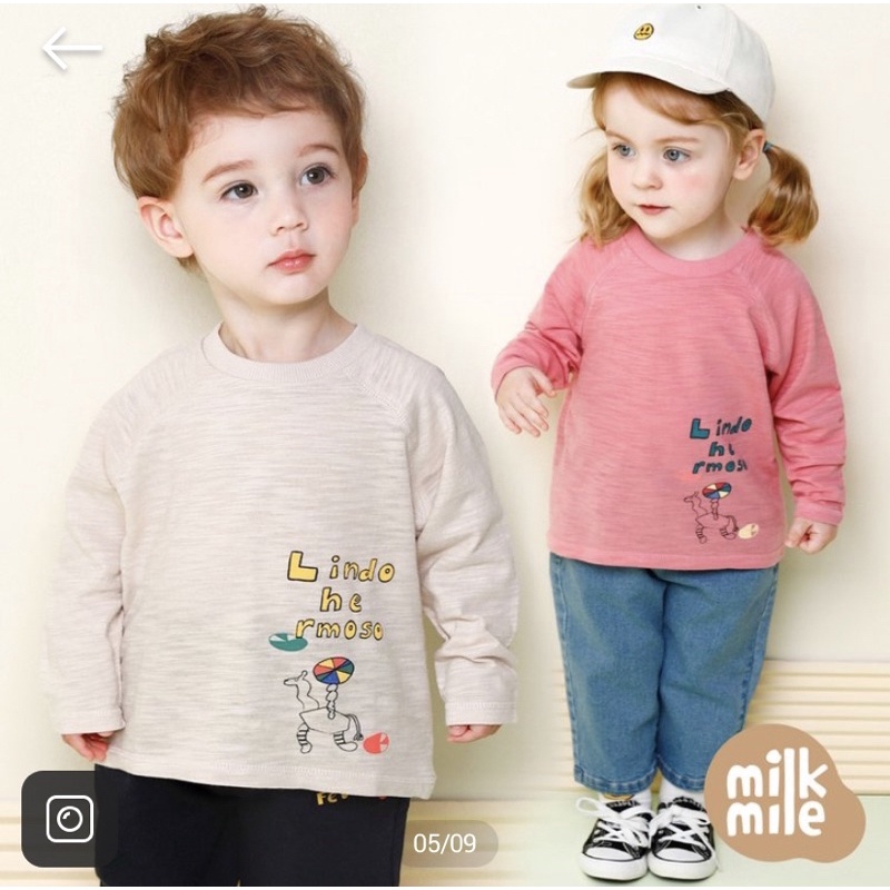 Áo cotton dài tay bé trai bé gái maquts08 MM2