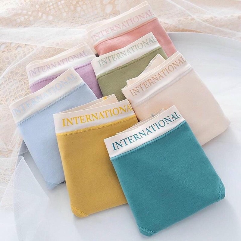 Quần Lót Nữ Cotton Cạp Su Viền Chữ Kháng Khuẩn Siêu Sịn 8858