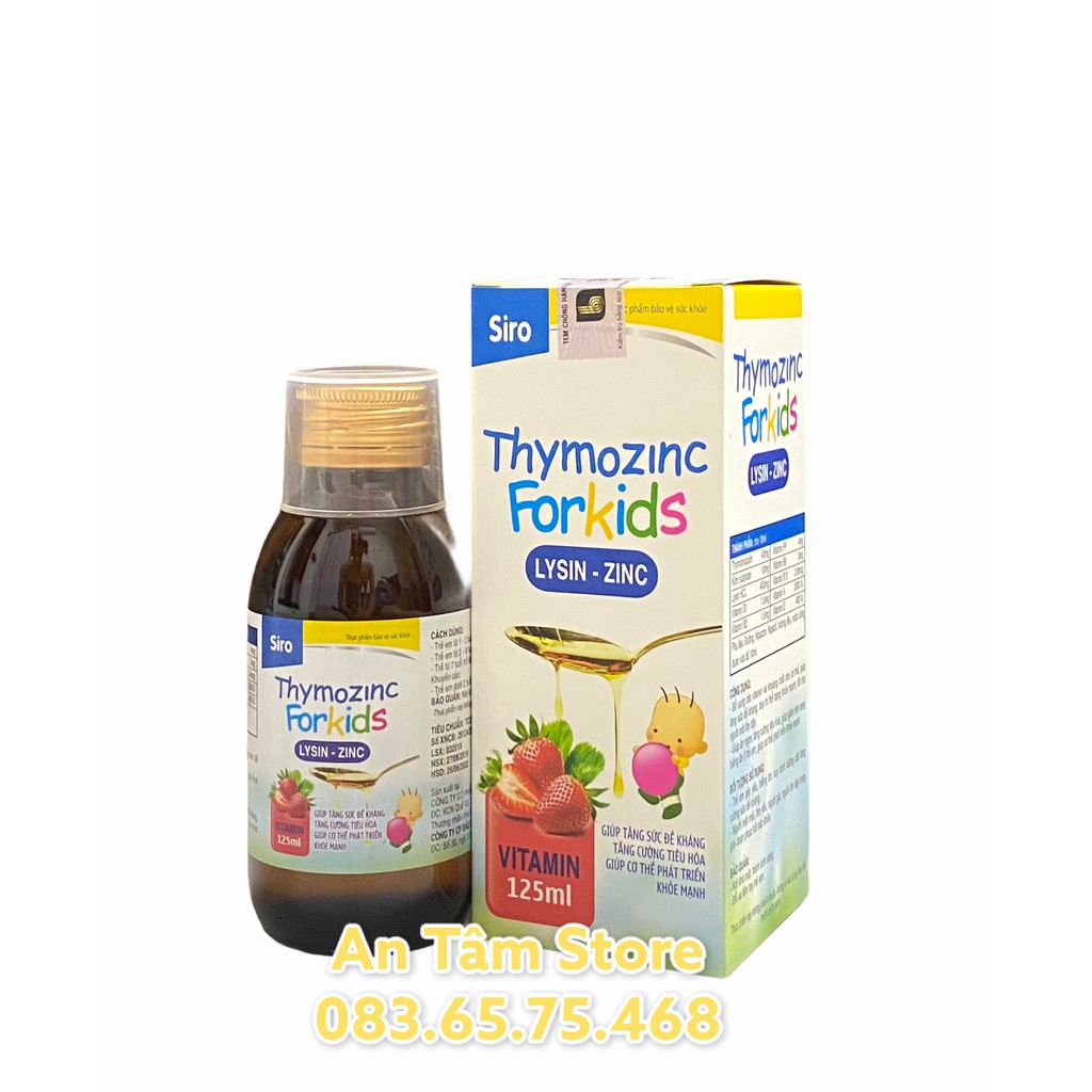 THYMOZINC FORKIDS syrup 125ml giúp tăng sức đề kháng,tăng cường tiêu hoá,giúp cơ thể phát triển khỏe mạnh | Thế Giới Skin Care