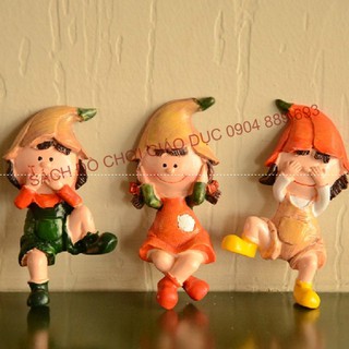 Bộ 03 búp bê nam châm dính giấy ghi nhớ, dính giấy note, dính giấy nhắc việc đẹp