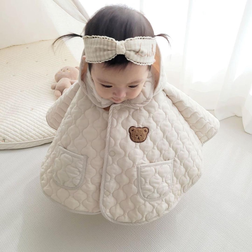 Áo Choàng Cho Bé Sơ Sinh Đến 3 Tuổi, Áo Choàng Lông 2 lớp  Chất Bông Siêu Mềm Mịn Không Kích Ứng Da Bé - Trending kids