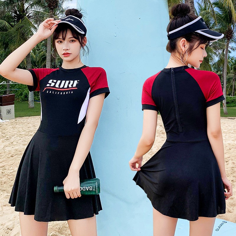 Đồ bơi thể thao đồ bơi hàn quốc 1 mảnh cho nữ set liền thân đồ tắm biển nữ một mảnh kín đáo Bộ Đồ Bơi Một Mảnh Phong Cách Thể Thao Thời Trang Mới Cho Nữ