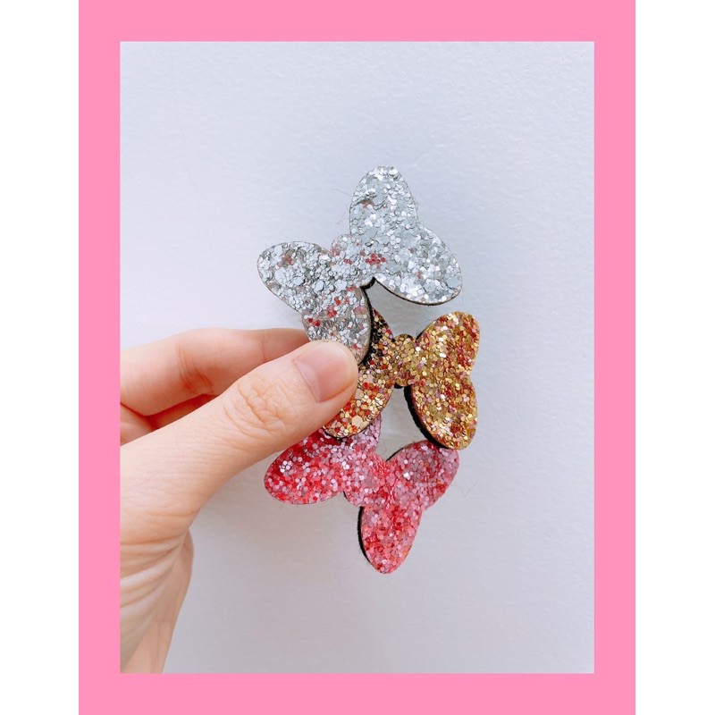 Kẹp nơ bướm ánh kim cho bé tóc ít