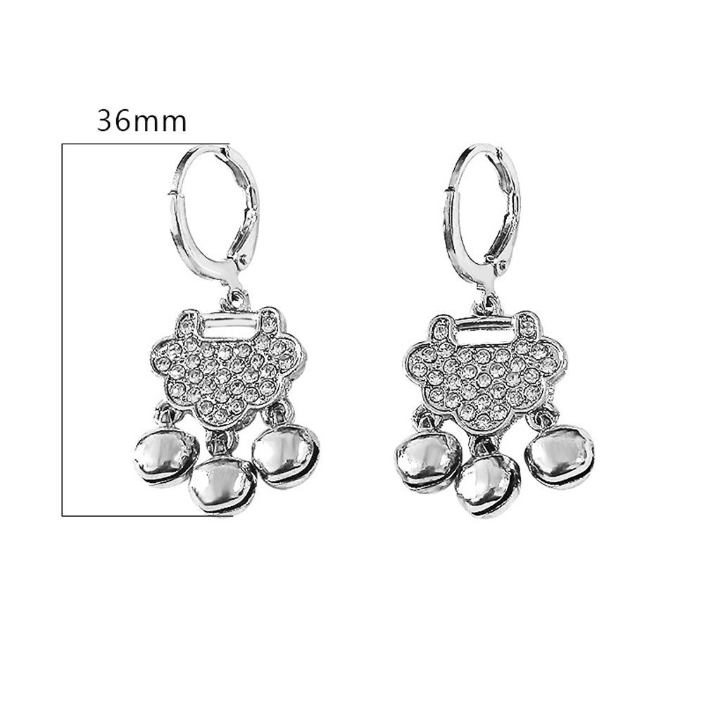 Bông tai dáng dài hình ổ khóa phong cách Trung Hoa cổ điển thời trang cho nữ