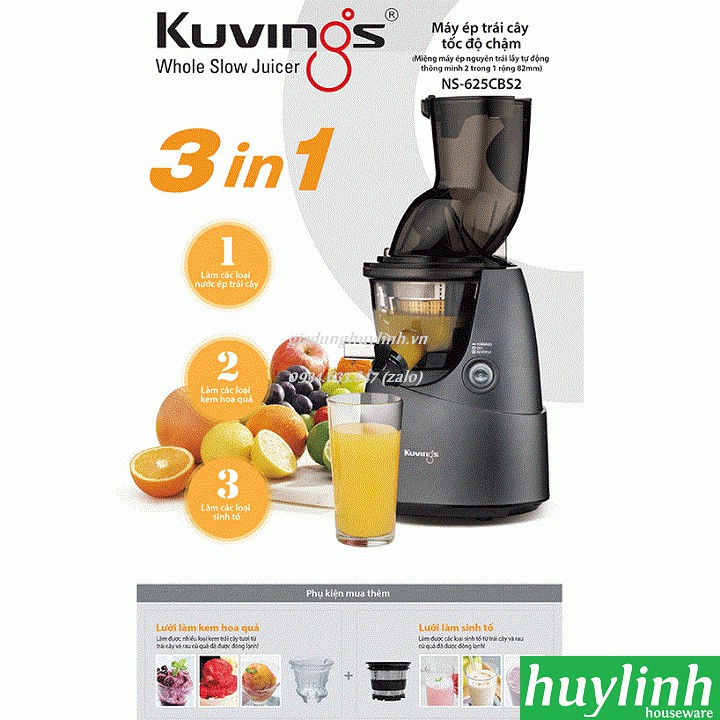 Máy ép chậm Kuvings NS-625CBS2 - Hàn Quốc