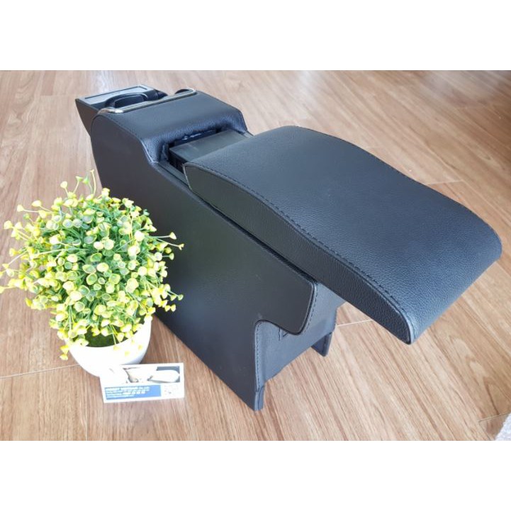Hộp tỳ tay Vios tự lắp Kibbet loại 1490 chất liệu cao cấp tích hợp 4 cổng sạc USB có nắp trượt - OTO4S