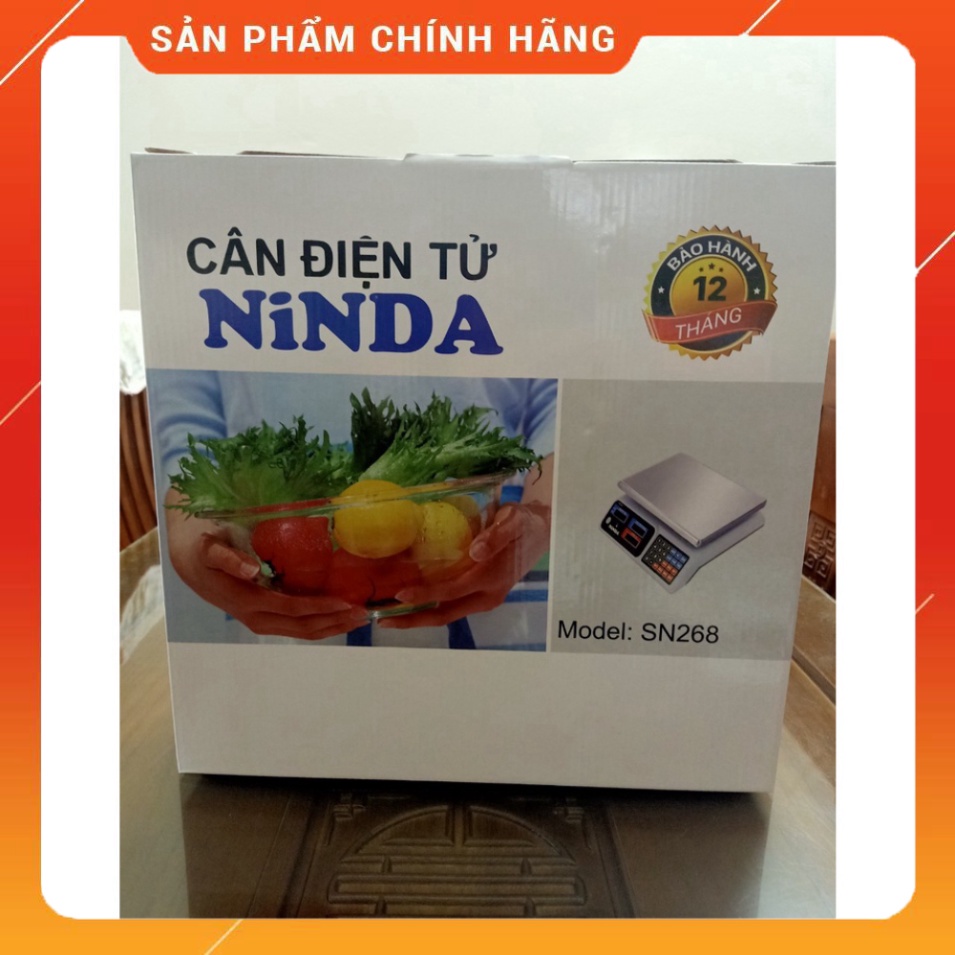 Cân Điện Tử Tính Giá Tiền 30kg NINDA SN268, 2 Mặt Đồng Hồ Trước Sau