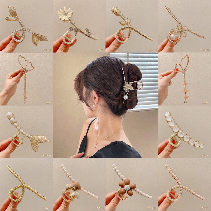 Kẹp Tóc Hàm Cá Mập Bằng Kim Loại - kẹp Tóc Nữ Hottrend Phong Cách Hàn Quốc Cực Xinh Siêu Sang Chảnh - KT02