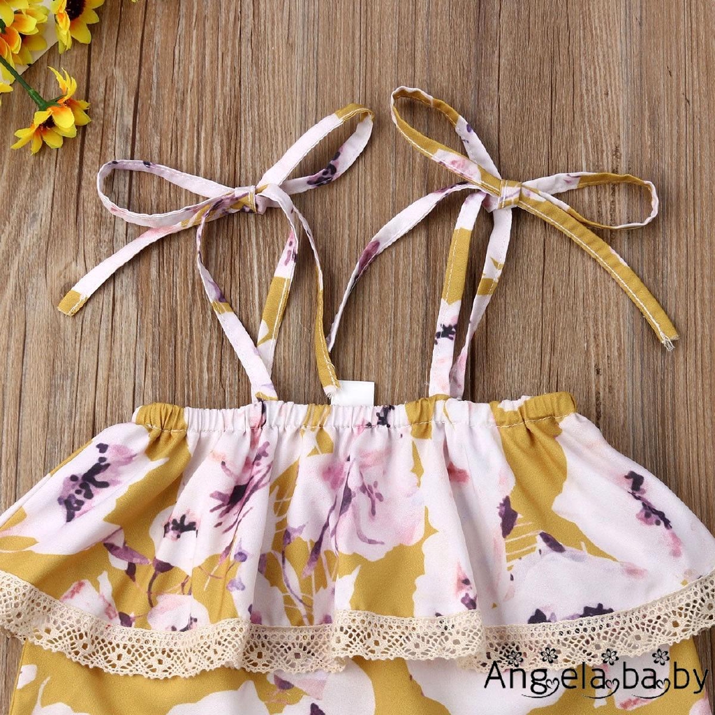 Set quần áo hoa xinh xắn dành cho bé gái