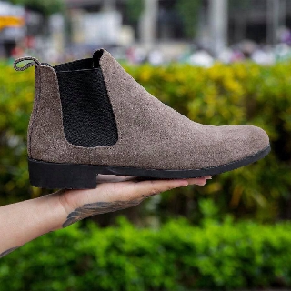 [ Da Thật 100% ] Chelsea Boot Lộn Da Bò Thật 100% Tặng Lót Cao 5cm