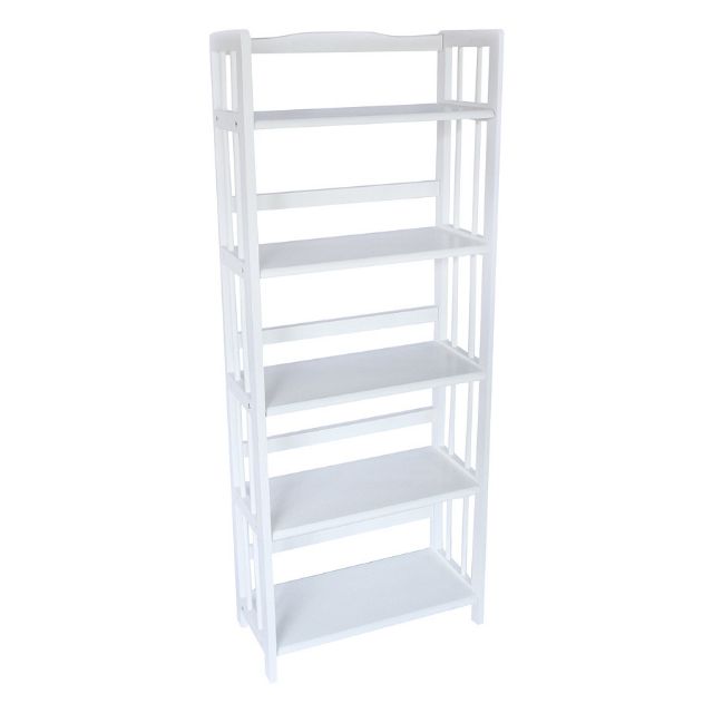 Kệ sách gỗ 60cm - 5 tầng trắng