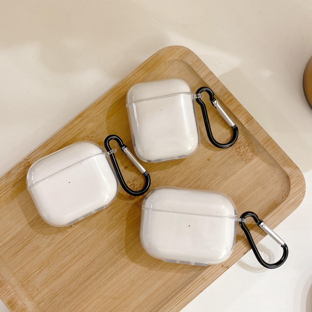 Vỏ Bảo Vệ Hộp Sạc Tai Nghe compatible AirPods 3 Pro compatible AirPods 2 Pro Trong Suốt Kèm Giá Đỡ Tiện Dụng
