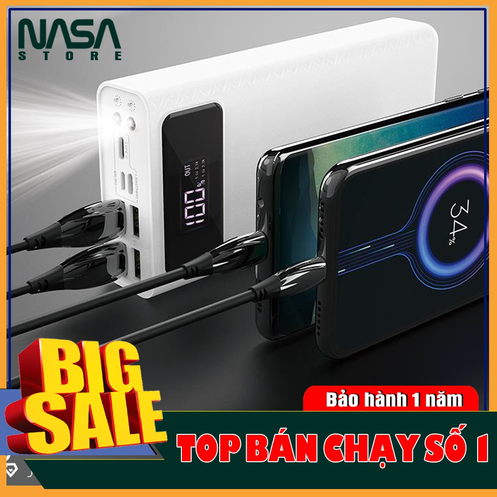 Pin Sạc Dự Phòng Dung Lượng Lớn 30000mAh/40.000mAh Hoco J65 Hỗ Trợ 4 Cổng USB {BẢO HÀNH CHÍNH HÃNG}