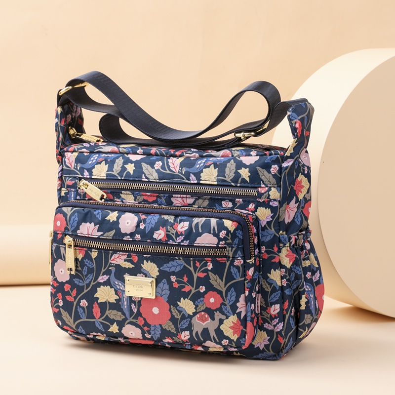 Túi Đeo Chéo Nylon Sức Chứa Lớn Siêu Nhẹ Chống Nước In Họa Tiết Thời Trang Cho Nữ