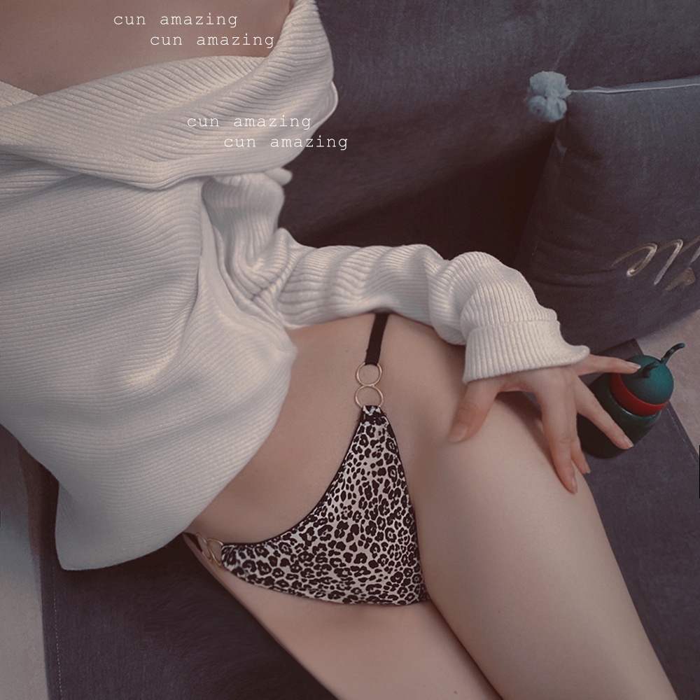 Quần lót nữ Eva Bra thun lạnh mỏng nhẹ quai dây sexy họa tiết da beo cá tính freesize 40 - 55kg S136
