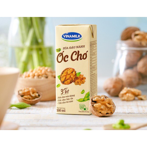 Sữa Đậu Nành Vinamilk Hạt Óc Chó - Lốc 4 hộp x 180ml