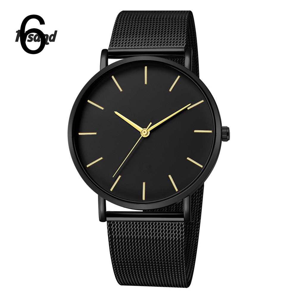 ( HOT SALE ) Đồng hồ đeo tay tròn siêu mỏng thiết kế đơn giản cho nam