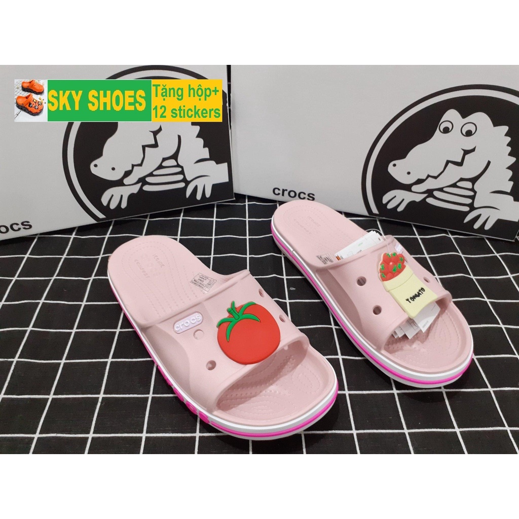 dép lê Cross màu hồng baya kèm sticker tặng thêm 12 sticker cross