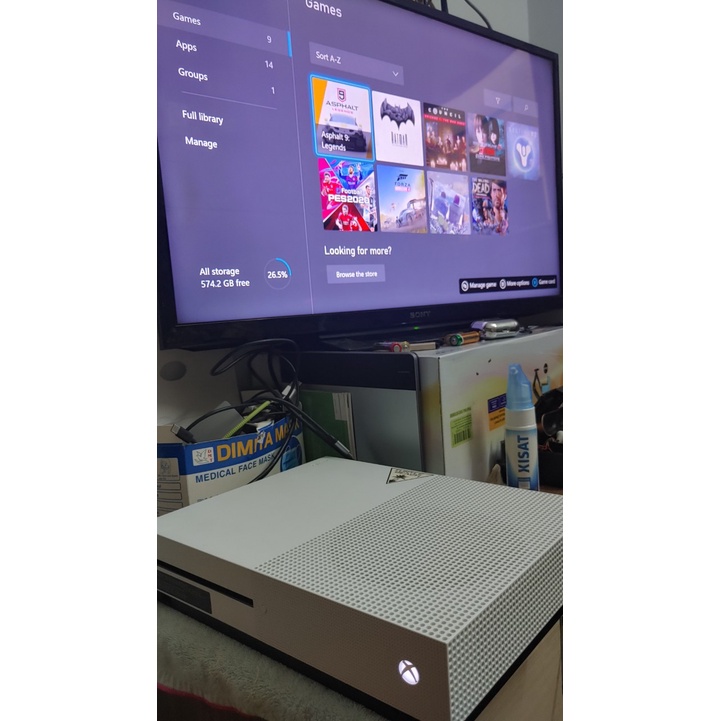 Máy chơi game Xbox one S fullbox, nhiều game, coi phim, học online