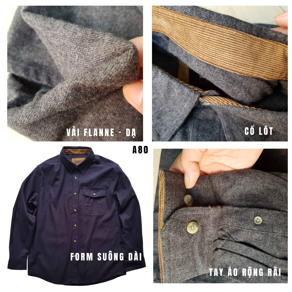 Áo somi Bigsize 125kg - 145kg | Áo Sơ mi Flannel nam ngoại cỡ đẹp dài tay | PH Big Size | A80