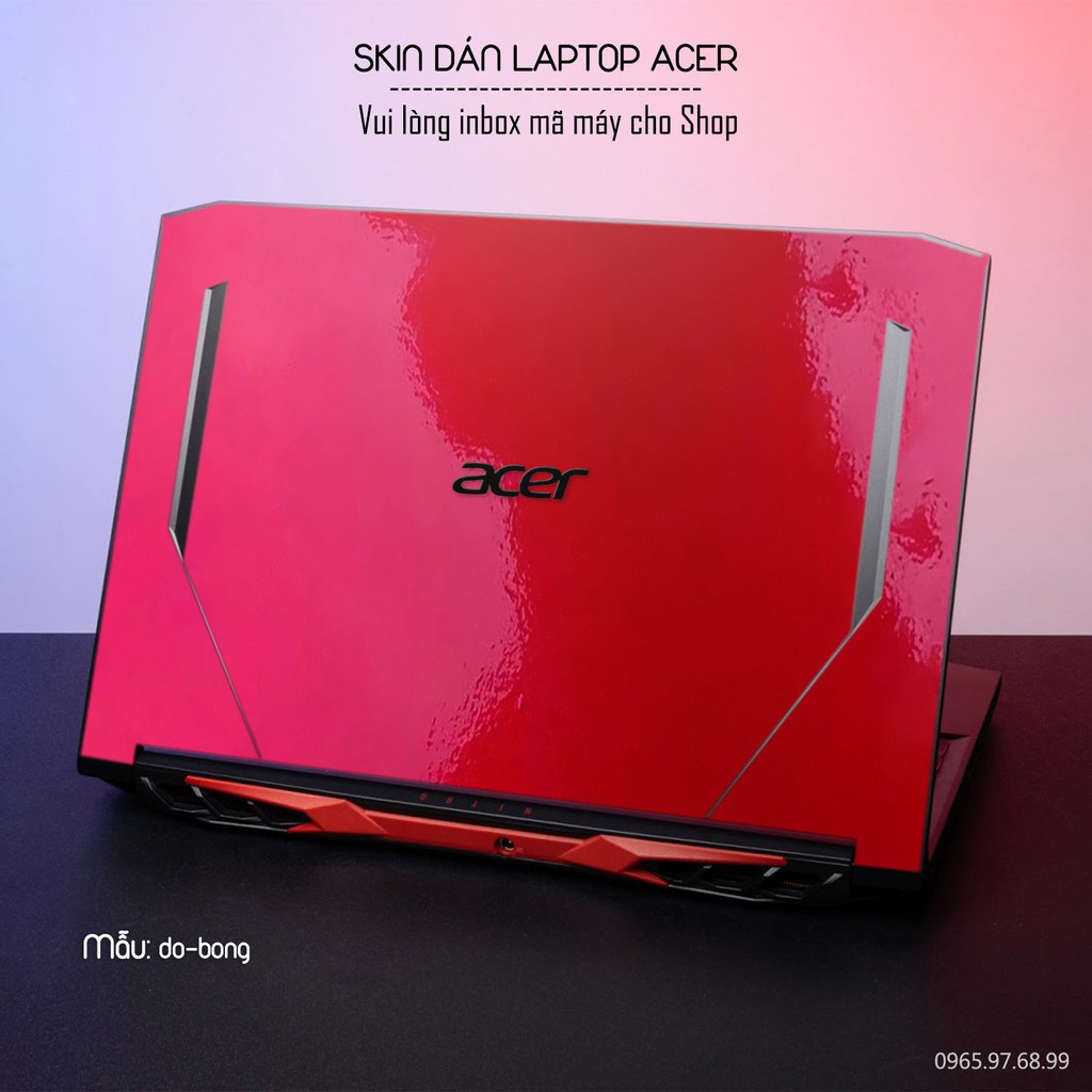 Skin dán Laptop Acer in màu đỏ bóng (inbox mã máy cho Shop)