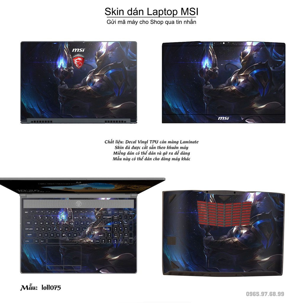 Skin dán Laptop MSI in hình Liên Minh Huyền Thoại nhiều mẫu 10 (inbox mã máy cho Shop)