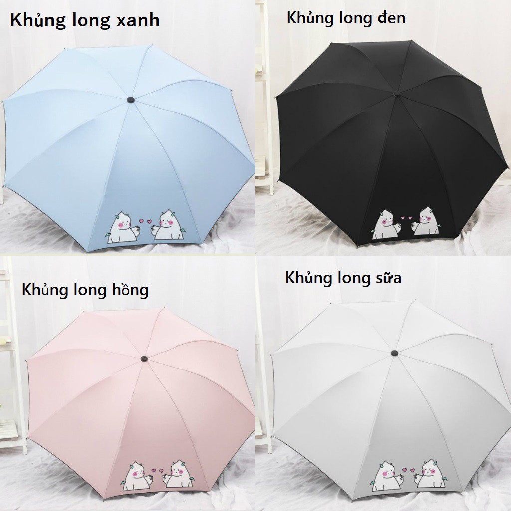 Ô chống tia UV Gấu bear , totoro trang trí nhẹ nhàng ( ô dù che mưa gấp gọn )