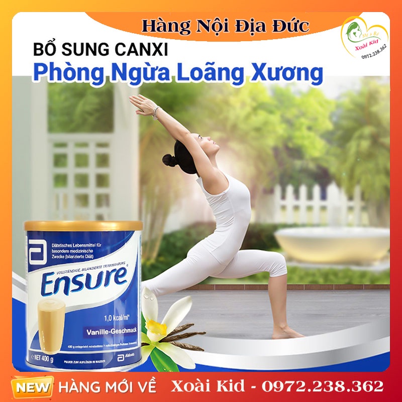 Sữa Ensure của Đức 400g Date mới- Nội địa Đức Đủ Bill