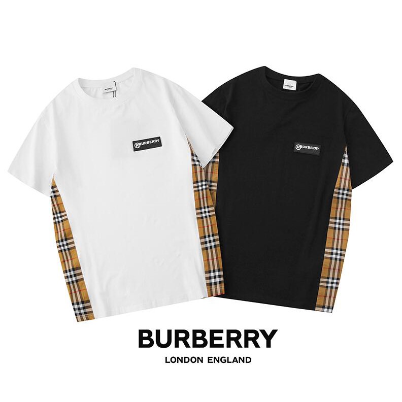 Áo thun unisex tay ngắn họa tiết Burberry thời trang
