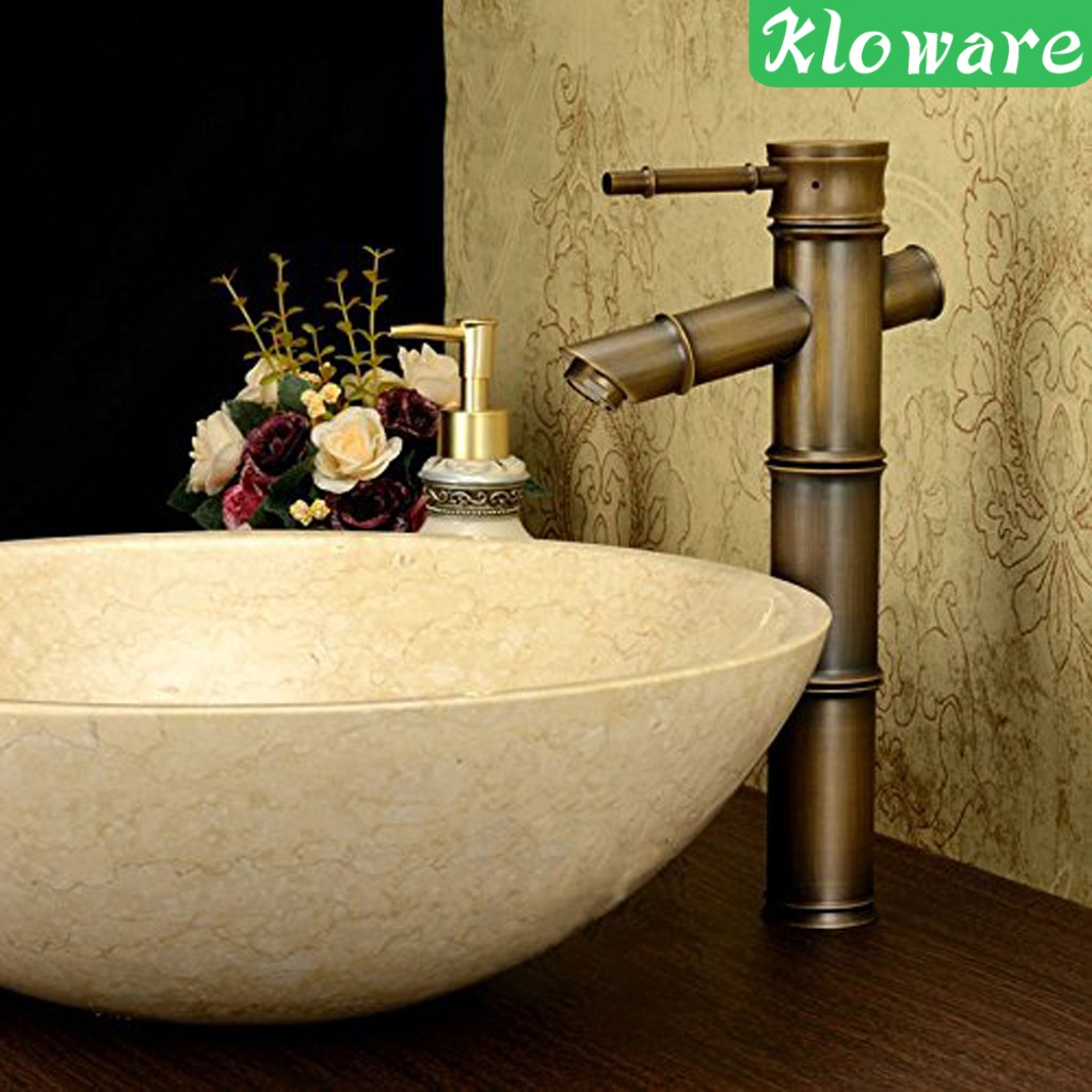 Vòi Nước Bồn Rửa Mặt Bằng Đồng Thau Hình Cây Tre Cổ Điển #2