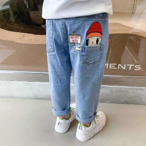 Quần Jeans In Họa Tiết Hoạt Hình Thời Trang Mùa Xuân Hàn Quốc Dành Cho Bé Gái 2023