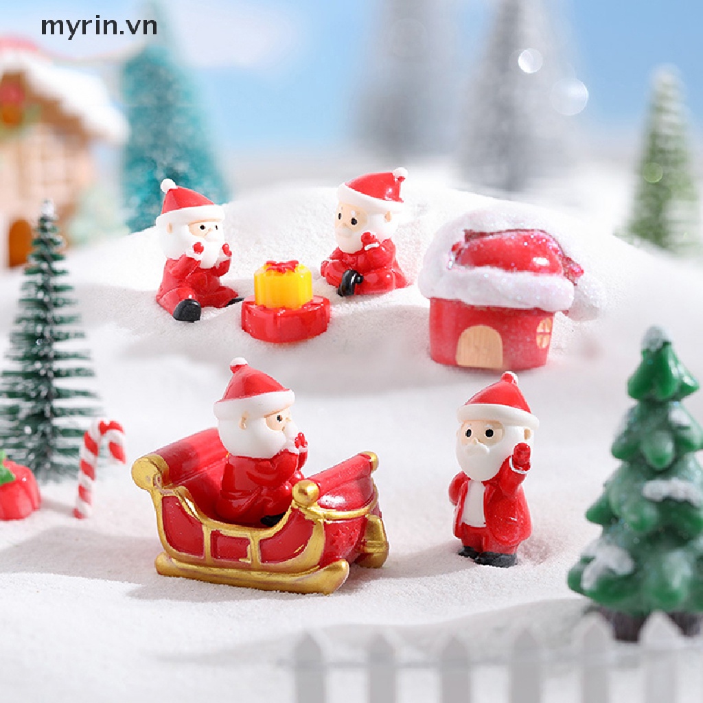 1 Đồ trang trí Ông Già Noel / Người Tuyết Mini Bằng Nhựa Resin Trang Trí Tiểu Cảnh