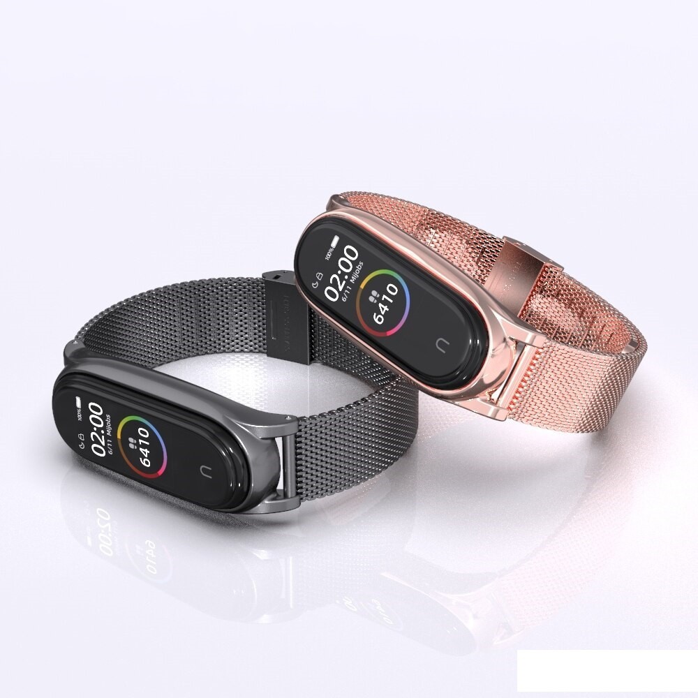 Dây đeo kim loại mắt lưới cho vòng tay thông minh Xiaomi Mi band 6/5/4 chính hãng Mijobs