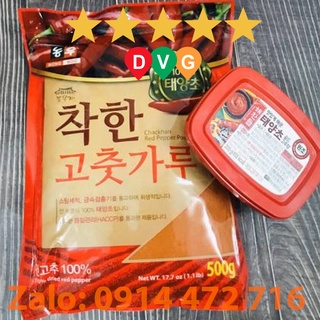 Combo Bột Ớt Hàn Quốc 500G + Tương Ớt Hàn Quốc 200G (Free Ship Hà Nội)