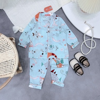 Bộ ngủ pijama lụa mango dài tay dành cho bé gái - chất lụa thoáng mát - ảnh sản phẩm 1