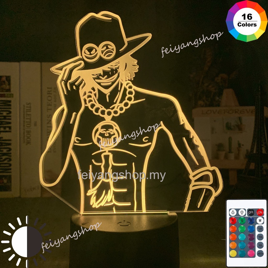 Đèn Led 3d Hình Nhân Vật Luffy Ace Sunshine Roronoa Zoro Trong Phim Hoạt Hình One Piece