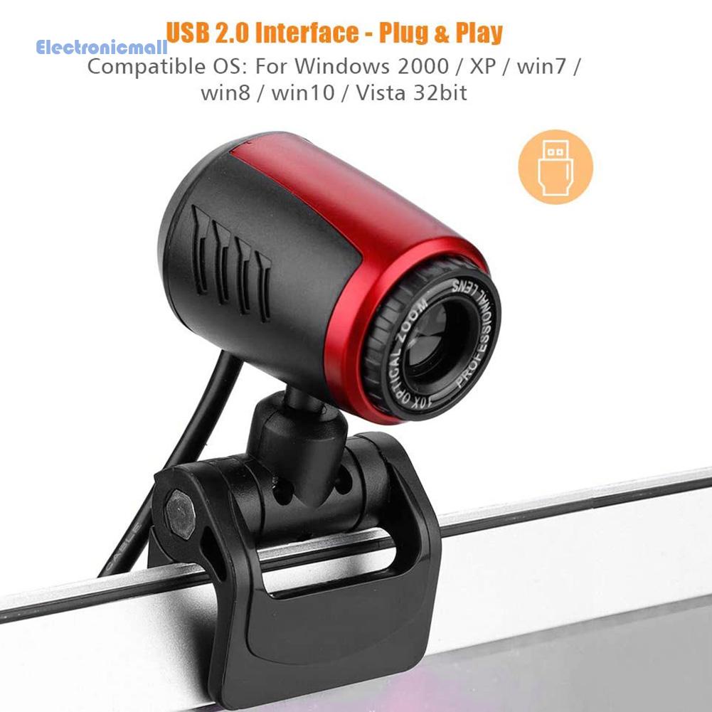 Webcam điện tử USB 2.0 HD kèm micro hỗ trợ phát sóng trực tiếp | BigBuy360 - bigbuy360.vn