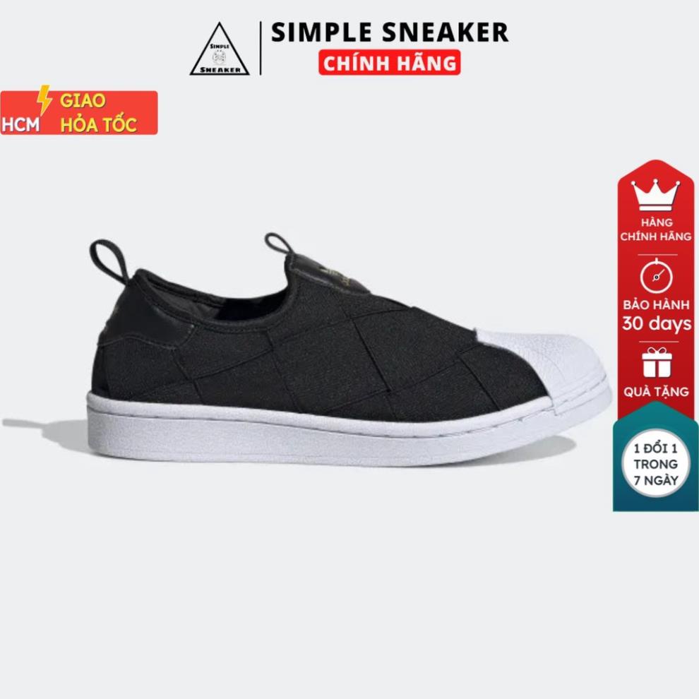 🐱 Giày Nữ Adidas 🔴FREESHIP🔴 Superstar Slip-On W Core Black Gold - Giày Thể Thao Chính Hãng 2021