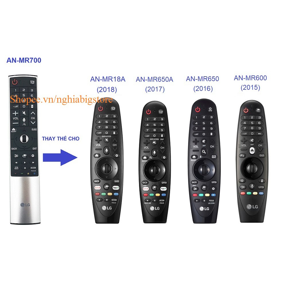 [Chính Hãng]Remote Điều Khiển Tivi LG, Smart TV AN-MR700, Thay Thế AN-MR600, AN-MR650