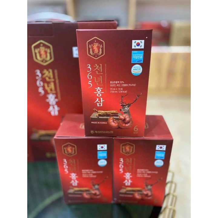 Nước Hồng Sâm Linh Chi Nhung Hươu Hàn Quốc Hộp 20 gói x 70ml