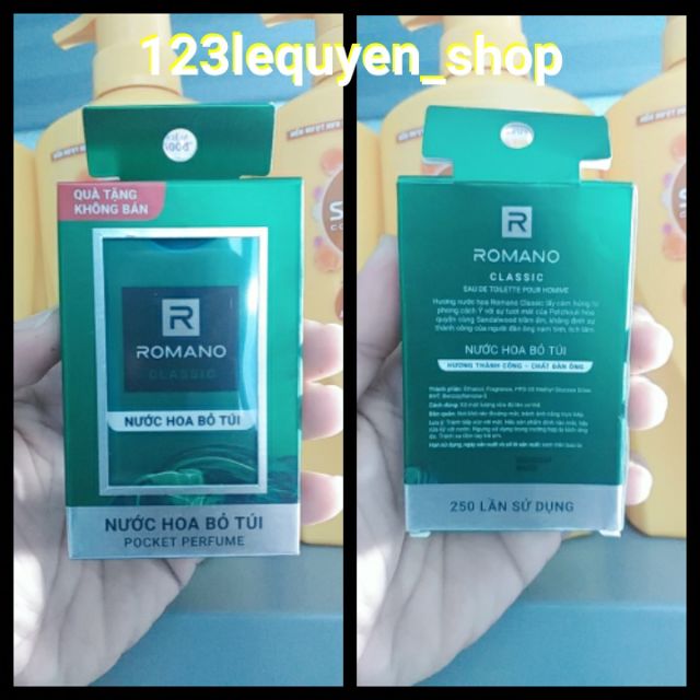 Romano - Nước hoa bỏ túi Classic 18ml HỘP XANH LÁ