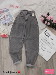 🍁Baggy Jeans Thêu Bông Cúc