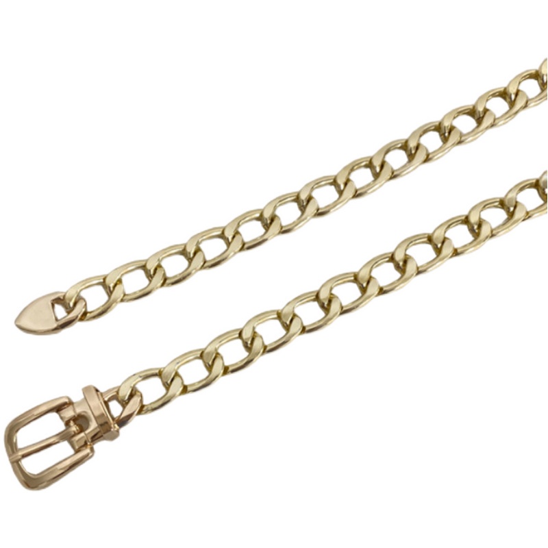 Thắt Lưng Dây Xích Kim Loại 19601 Thiết Kế Đơn Giản Thời Trang Phong Cách Punk Hàn Quốc