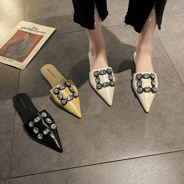 Dép Bít Mũi Nhọn Đế Bằng Thời Trang Mùa Hè Hàng Mới 2022