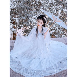 New (Sẵn) - Hán phục trắng ánh bạc