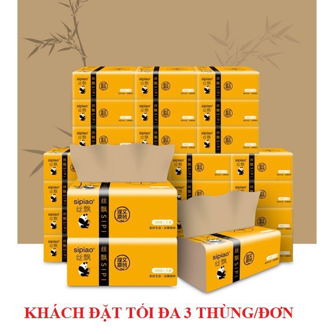 GIẤY ĂN GẤU TRÚC Sợi Tre THÙNG 30 KHÔNG CHẤT TẨY TRẮNG