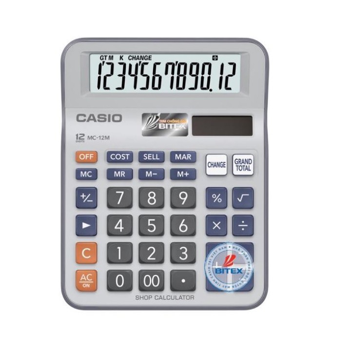 Máy tính Casio MC-12M - Chính hãng Casio -  Bảo hành 7 năm