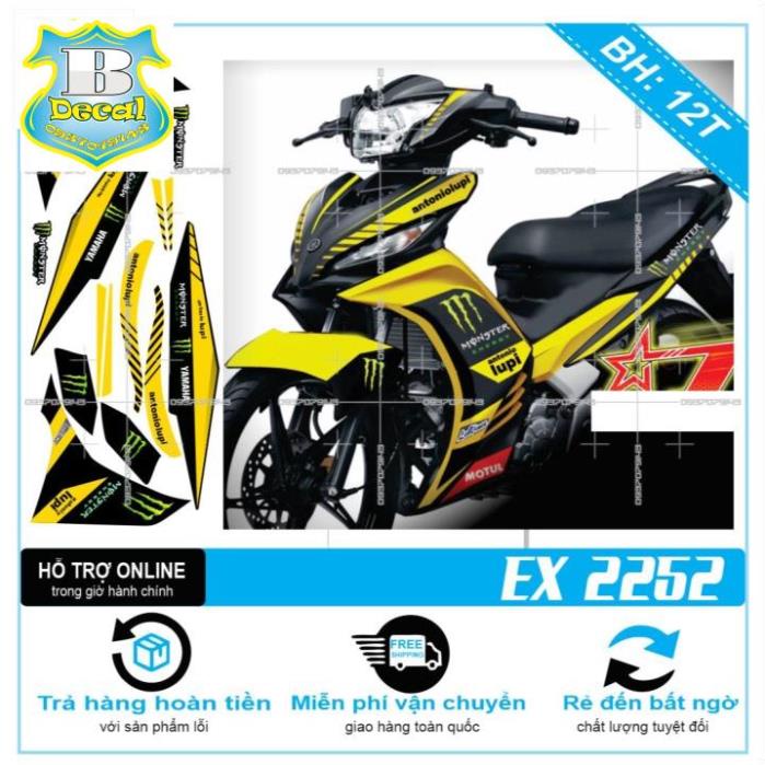 ( Quí khách vui lòng mang ra tiệm cho thợ dán ) Tem EX 2011 VÀNG ĐEN 2252 [Bi Decal]