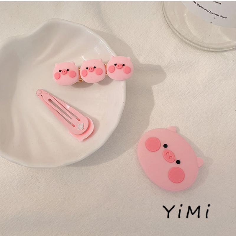 Kẹp Tóc Mái Thiết Kế Hình Chú Heo Hồng Dễ Thương