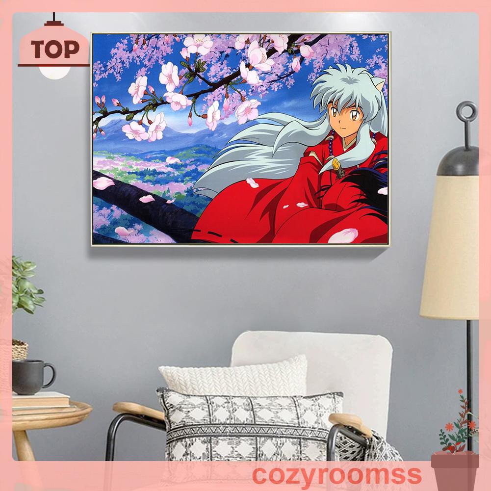 COZYR Inuyasha 5D DIY Full Round Diamond Painting Cartoon Mosaic Cross Stitch Kit